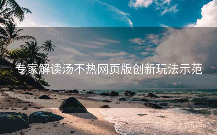专家解读汤不热网页版创新玩法示范