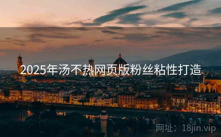 2025年汤不热网页版粉丝粘性打造