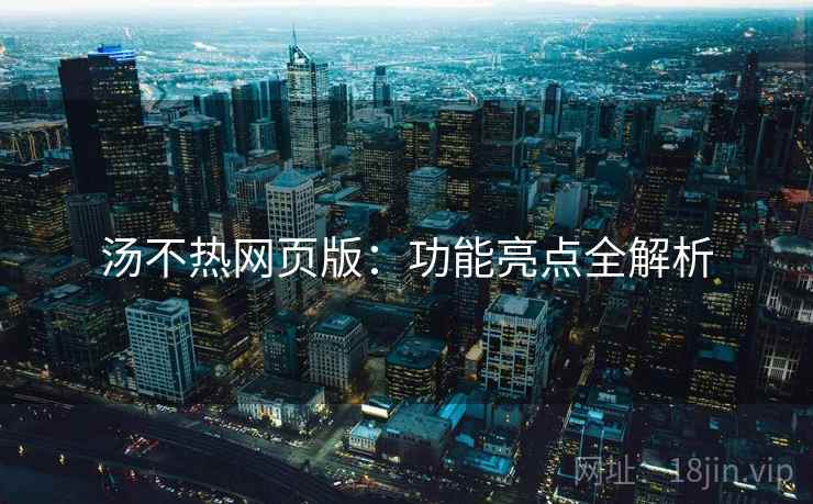 汤不热网页版：功能亮点全解析